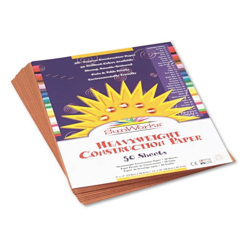 New SunWorks Construction Paper, 58lb, 9 x 12, Light Brown, 50/Pack,Each