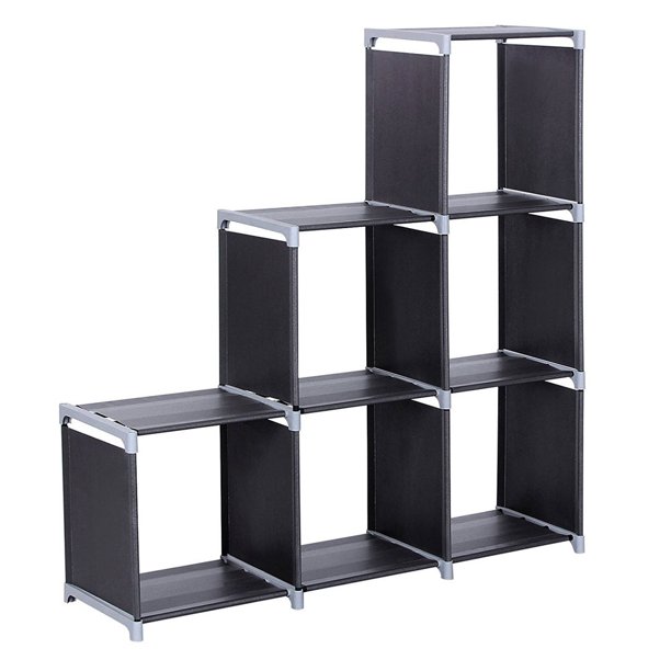Storage Rack, Cube Organizer Shelf 3 Tiers 6 Compartments Storage Shelf