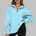 thumbnail image 2 of Dyegold Womens Oversized Half Zip Pullover Long Sleeve Sweatshirt Quarter Zip Trendy Hoodie Ouffits Teen Girls Fall Clothes, 2 of 6