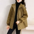 thumbnail image 2 of Jinhomg Fall Quilted Coat for Women Lightweight Comfy Button Down Hooded Puffer Jacket Plus Size Casual Solid Long Sleeve Outerwear with Pockets 90 off Clearance Sale Yellow XL, 2 of 10