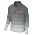 thumbnail image 2 of Men's Colosseum  Gray Oklahoma Sooners AI Striped Mesh Quarter-Zip Raglan Windshirt, 2 of 3