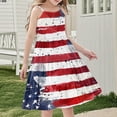 thumbnail image 2 of FamilyThread FamilyThread Girls Summer 4th Of July Dresses with Ruffle Short Sleeve Casual A-Line Swing Twirly School Sundress For 5-14Y, 2 of 7