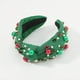 thumbnail image 5 of SUSUchens Diadema festiva navideña de ala ancha con cuentas en color de contraste anudada elegante diadema roja y verde estilo G, 5 of 8