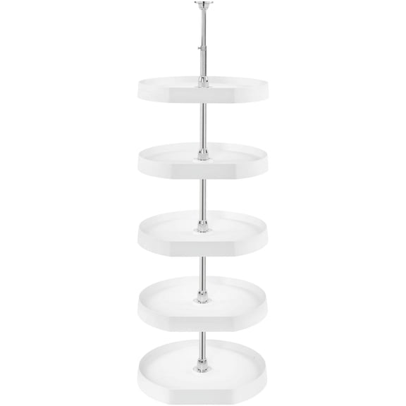 Rev-A-Shelf 6265-20-50 Ras Polymer 20" D-Shaped 5 Shelf Lazy Susan Set - White