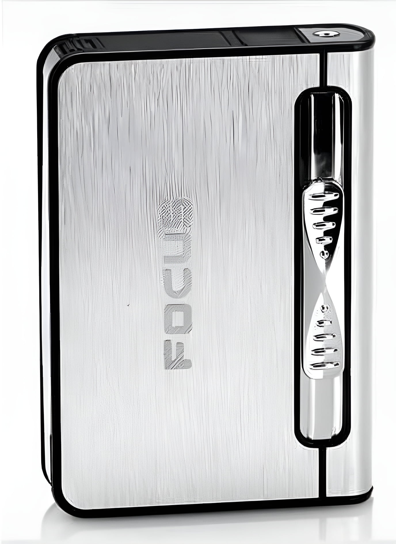 focus cigarette case Focus Cigarette Case Dispenser with Butane Jet Torch Lighter (Holds 10) Silver, Size: One size