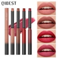 thumbnail image 4 of Lápiz labial mate aterciopelado de 12 colores QIBEST, lápiz labial duradero, lápiz labial color nude, lápiz delineador de labios marrón rojizo, maquillaje, 4 of 5