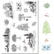 thumbnail image 1 of Sellos de goma transparentes con paisaje navideño de casa y árbol, fondo de pueblo vintage, sellos de silicona transparentes, 1 of 6