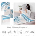 thumbnail image 4 of Christmas Winter Throw Flannel Blanket 50x80In Snowflake Blue Stripe Super Soft Cozy Bed Blanket, Lightweight Plush Fuzzy Bed Throw for Bedroom Sofa Couch Living Room, 4 of 4