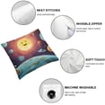 thumbnail image 4 of BANET  Space Throw Pillow Cushion Cover, Cartoon Sun Planets of Solar System Fun Celestial Chart Theme, Decorative Square Accent Pillow Case 22x22in, 4 of 5