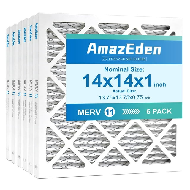 Filtro de aire AmazeDen 14x14x1 MERV 11 plisado, paquete de 6