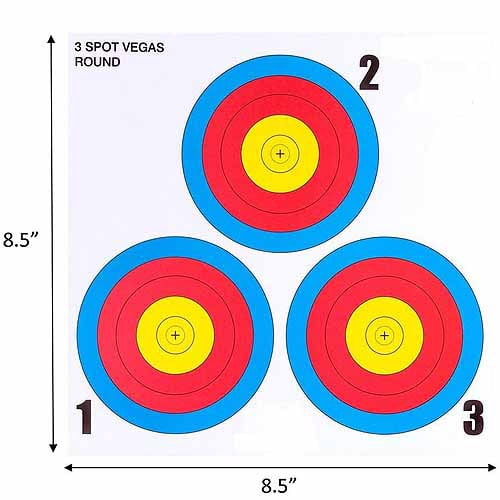.3006 3 Spot Vegas Mini Paper Target, 100 Count