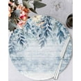 thumbnail image 2 of Christmas Round Placemats Set of 4 Snowflake Eucalyptus Leaves Place Mats Woven Placemat Winter Blue Berry Floral Wood Circle Braided Table Mat for Kitchen Dining Table Party Home Decor 15 Inch, 2 of 8