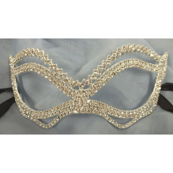 Wedding Crystal Chevron Bridal Rhinestone Laser Venetian Masquerade Mask