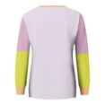 thumbnail image 4 of Scyoekwg Womens Sweatshirt Fall Long Sleeve Pullover Tops Trendy Dressy Casual Fall Winter Clothes Loose Color Block Graphic Sweatshirt Crewneck Patchwork Sweatshirt Womens Clothes(Purple,XL), 4 of 5