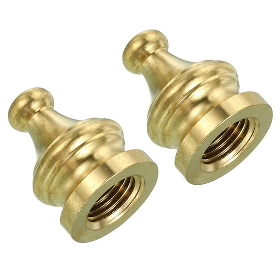 Uxcell Solid Brass Lamp Neck Turned Brass Spindle Slips Lamp Finial Pipe Coupling for Lamp Decoration 2 Pack