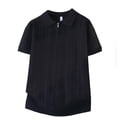 thumbnail image 4 of Ceisia Men's Ribbed Knit Polo Shirt Short Sleeve Half Zip Neck Casual Slim Fit Knitwear Black M Gifts for Father, 4 of 4