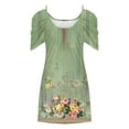 thumbnail image 4 of Dyegold Sundresses for Women Casual Beach - Mini Dresses for Women Cold Shoulder Short Sleeve Floral Printed Plus Size Casual Flowy Party Holiday ​​Sun Dresses, 4 of 5