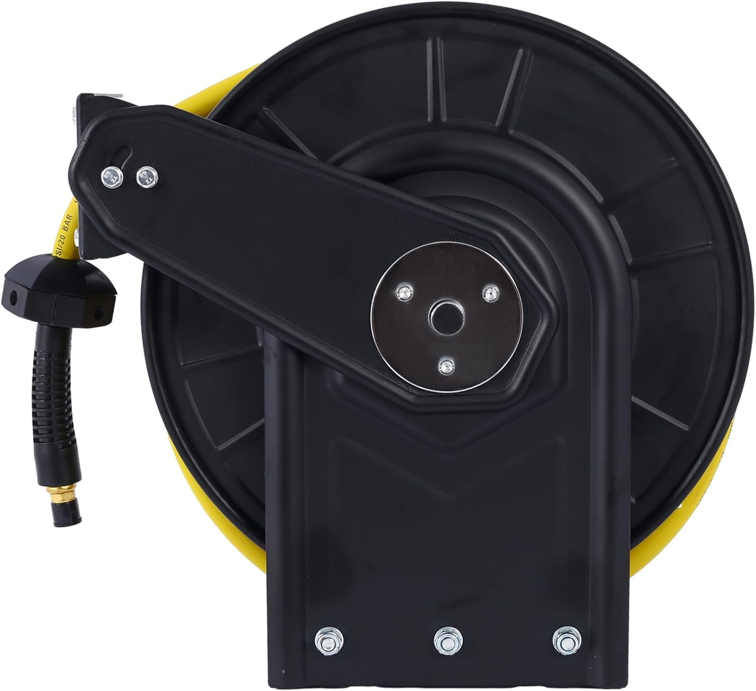 3/8" Inch x 50' Feet Retractable Air Hose Reel, Air Compressor Hose Reel, Air Tool Hose Reels, Pneumatic Hose Reel Max 300 PSI