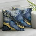 thumbnail image 3 of nygtbtfer Modern Abstract Marble Blue and Gold Farmhouse Throw Pillow  Pillow Case Soft Cushion Covers Set of 2 for Sofa Bed Bedroom Car Chair Living Room Home Decorative White, 3 of 7