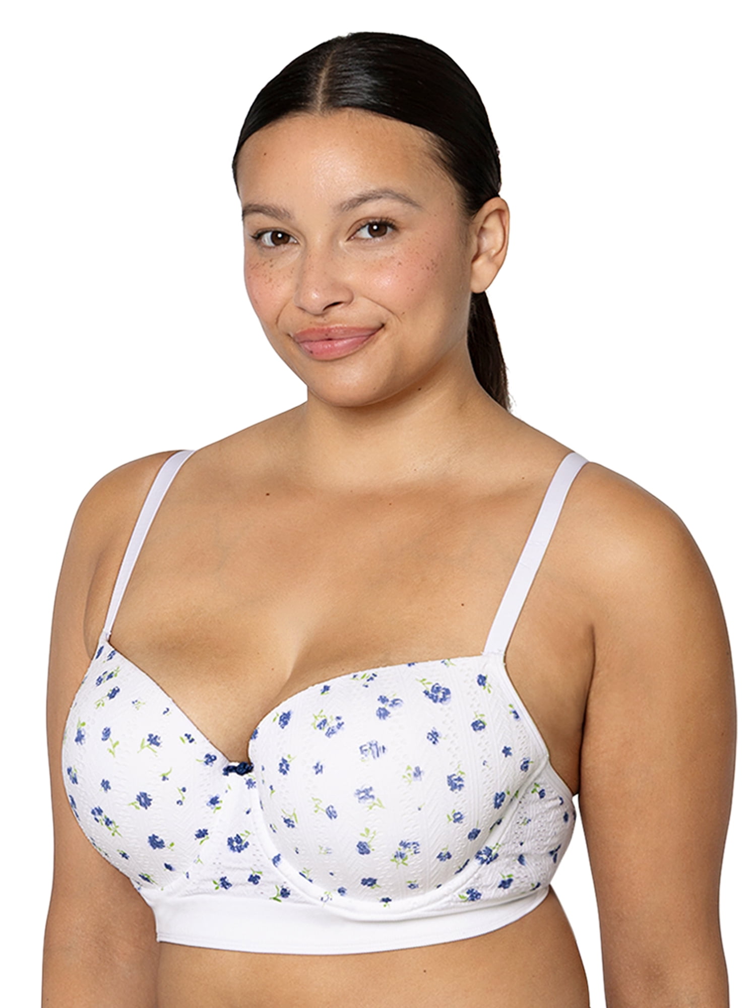 fresh collection by Fruit of the Loom Women's Seamless Pointelle Lightly Lined Bra