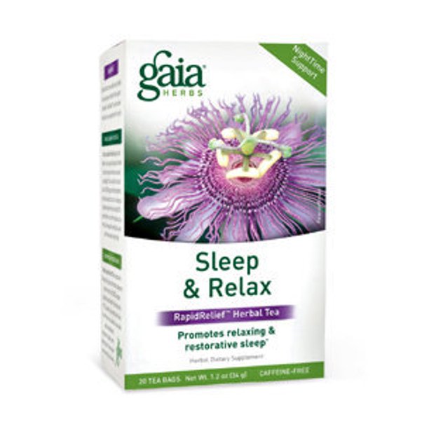 Gaia Herbs Sleep & Relax Herbal Tea 20 bags 90C20020 Exp.2.19+ ASD
