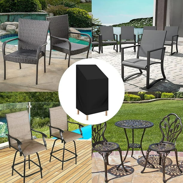 Funda Protectora Para Silla De Jardín Apilable - Tela Oxford 210D, 65x65x120 Cm, Impermeable Y Anti-UV