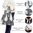 thumbnail image 5 of 5 Pack Foldable Shopping Bag,Gray Halloween Ghosts Bats and Boo Reusable Grocery Bags with Pockets,Large Reusable Tote Bags with Handles Waterproof & Lightweight, 5 of 6