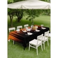 thumbnail image 4 of Outdoor Tablecloths with Umbrella Hole & Zipper, Burnt Orange Black Ombre Tablecloth Rectangle 60x84 Inch, Modern Abstract Striped Gradient Waterproof Table Cloth, Patio/Pool/Picnic Table Covers, 4 of 8