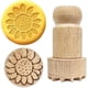 thumbnail image 1 of Sellos de madera de 2,5 cm, sello redondo de girasol, sello de arcilla de madera, sello redondo de madera natural, sellos redondos para cerámica, sello pequeño, 1 of 9