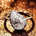 thumbnail image 4 of solitaire jewels 2.25CT Bezel Set Pear Moissanite Engagement Ring For Women, 14K Yellow Gold, 4 of 7