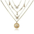 thumbnail image 3 of Bohemian Gold Crystal Star Sun Choker Pendant Necklace / Gift for Her / Women's Necklace / Metal Layered Necklaces / Boho Jewelry, 3 of 3