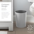 thumbnail image 2 of Bath Bliss 4 Pack 2.6 gal Hammered Textured Bathroom Trash Can in Pewter, 2 of 8