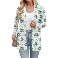 thumbnail image 4 of Women's Christmas Printed Lightweight Cardigan Long Sleeve Casual Loose Thin Fit With Pockets Jacket for Holiday Comfort and Everyday Wear,White,XL, 4 of 4