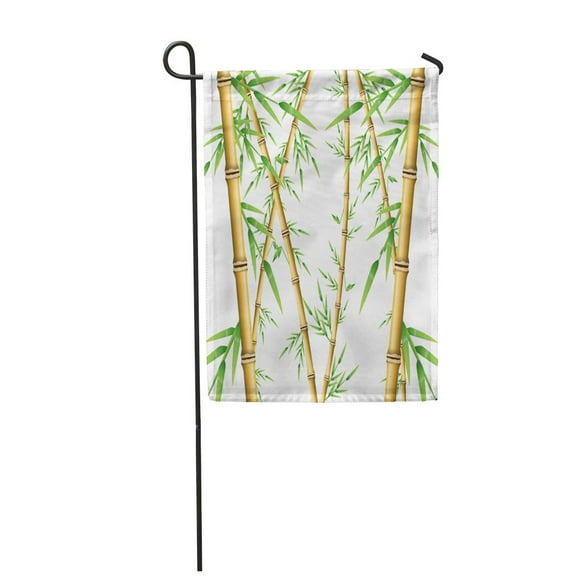 POGLIP Pattern Bamboo Forest Spa Nature Plant Tree Leaves Abstract Garden Flag Decorative Flag House Banner 12x18 inch