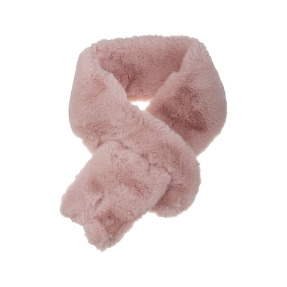 BUFANDA DE CUELLO DE PELUCHE CON COLLAR DE PIEL FALSA INSPIRADA EN CHIC CON OREJAS DE CONEJO, CALENTADOR DE INVIERNO PARA MUJERES, ROSA 85*10cm/33.46*3.94"(L*W)