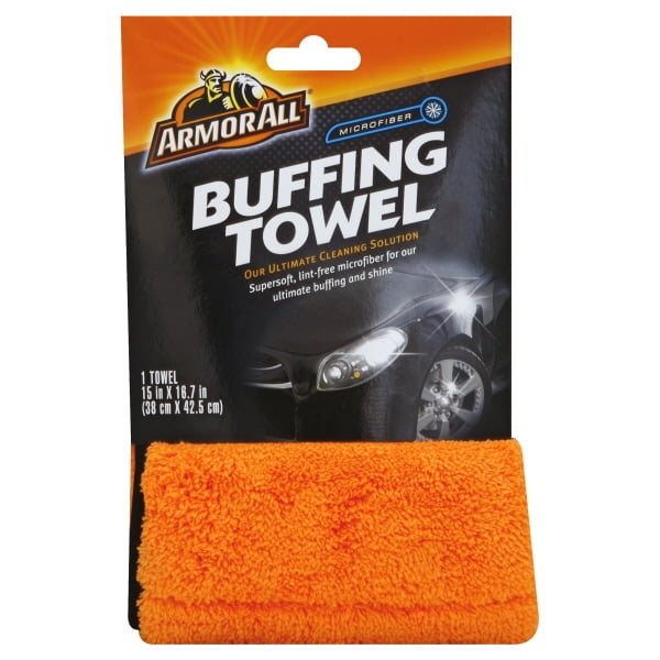 Armor All Microfiber Car Buffing Towel, 1 Large Towel 15 in X 16.7 in