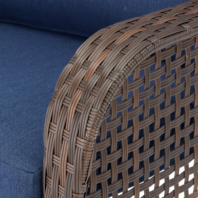 Mainstays Tuscany Ridge Wicker Outdoor Chair Blue Walmart