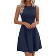thumbnail image 3 of OSFVNOXV Mini Dresses for Juniors Summer Cute Bodycon Tea Party Dress Boat Neck Pleated Ruched Vintage Corset Dresses for Wedding Guest, 3 of 9