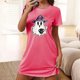 thumbnail image 1 of Camisón corto de talla grande para mujer, camisón de manga corta con estampado de pecho a la moda, camisón para mujer, 1 of 5