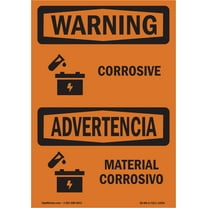 OSHA WARNING Sign - Corrosive - Material Corrosivo | Plastic Sign | Protect Your Business, Construction Site, Warehouse & Shop Area | Made in the USA