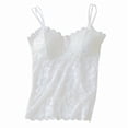 thumbnail image 6 of 2 Pack Women's Lace Camisole Vest - Breathable Spaghetti Strap Tank Top Basic Cami Undershirt Tops Seamless Beauty Back Top with Built-in Bra, M-2XL, 6 of 10