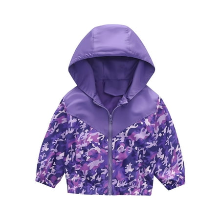 

MELDVDIB Kids Coat Toddler Kids Baby Boys Girls Fashion Cute Camouflage Pattern Windproof Jacket Hooded Coat Gift on Clearance