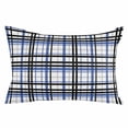 thumbnail image 2 of Blue Black Plaid Queen Size Pillow Cover, Pillowcase Protectors with Zipper, Breathable Decorative Throw Pillow Case Cover, Farmhouse Blue Black Checkered Pillow Shams for Couch Sofa 20x30Inch, 2 of 8