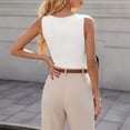 thumbnail image 4 of Alun Womens Summer V-Neck Lace Tank Tops 2026 Sleeveless Elegant Casual Trendy Going out Camisole Stretch Slim Fit Solid Color Daily Wear White XL, 4 of 5