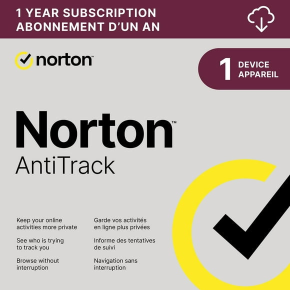 Norton AntiTrack for 1 Device 1 Year Subscription Digital Download