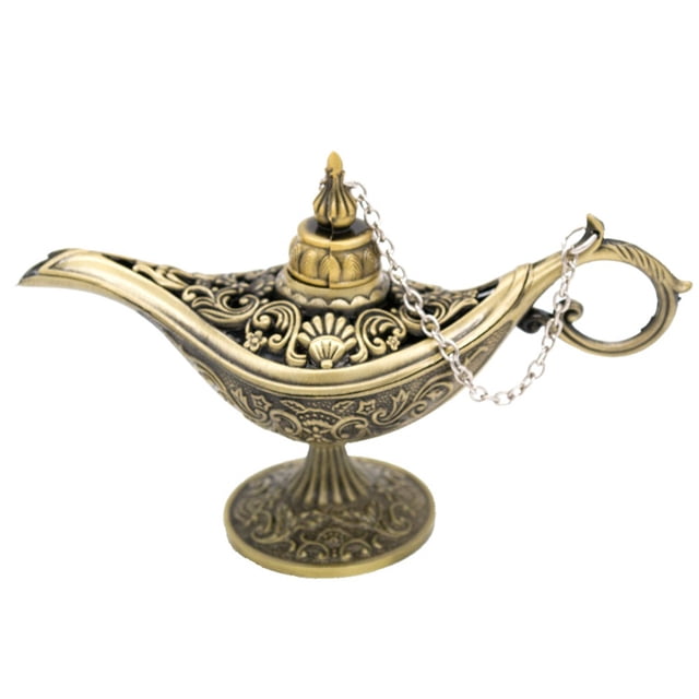 Advancent 1 pieza tradicional ahueca hacia fuera el cuento de hadas Aladdin lámpara mágica Wishing Tea Pot Genie lámpara Vintage Retro juguete Decoración del hogar No.02