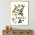 thumbnail image 2 of Designart 'Colourful Birds and Tropical Flowers II' Traditional Framed Canvas Wall Art Print, 2 of 5
