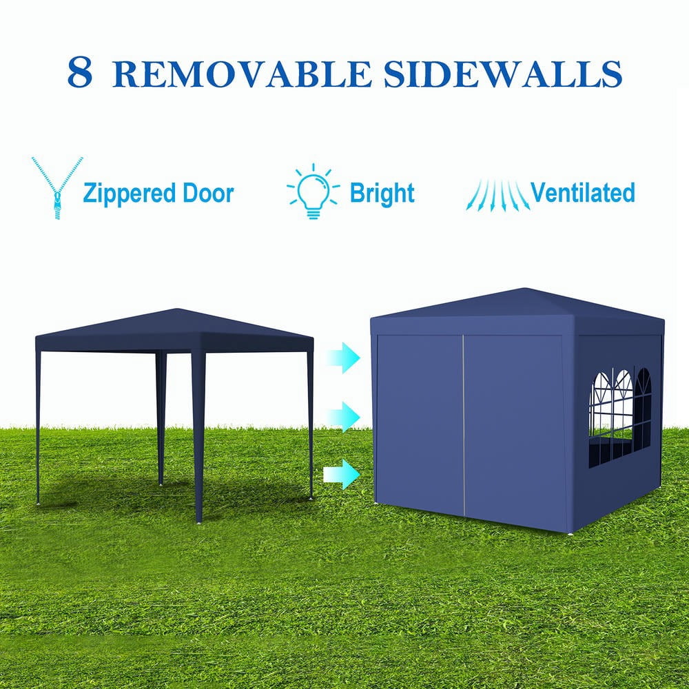 Barara King Gazebo, Outdoor Canopy Shelter,Patio Canopy,10'x10' Party Tent Outdoor Heavy Duty Gazebo Wedding Canopy + 4 Removable Walls ,Blue