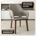 thumbnail image 5 of LeisureMod Dining Chair Upholstered in Leather with Rubberwood Base and Legs Padded Seat and Back for Modern Home, Kitchen, Cafes, Office Vivara Collection, 5 of 12