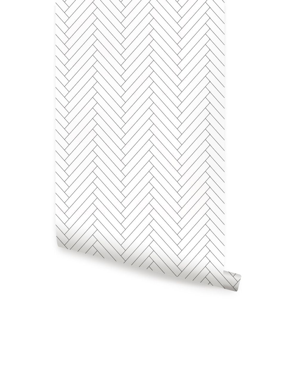 Herringbone Tile Peel and Stick Wallpaper 